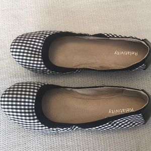 Black & White Plaid Flats EUC